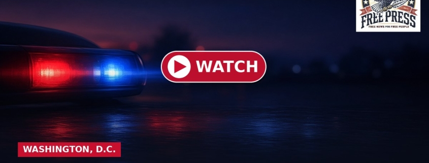Fostoria News Police car with flashing lights at night in Washington D.C.